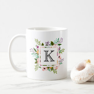 Mug Monogramme à motif floral