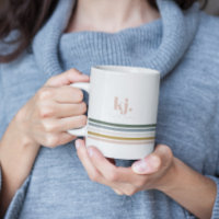 Monogramme à rayures rétro chic