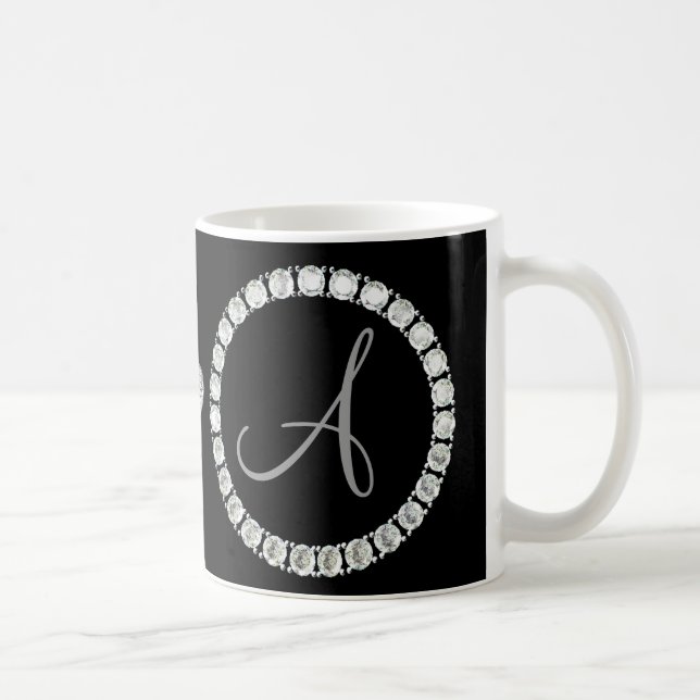 Mug Monogramme A strass noir bg (Droite)
