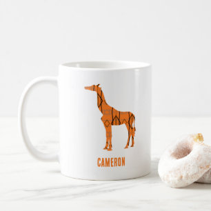 Mug monogramme Abstrait de silhouette de girafe