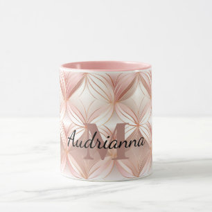 Mug Monogramme Abstrait rose rose rose rose fusée