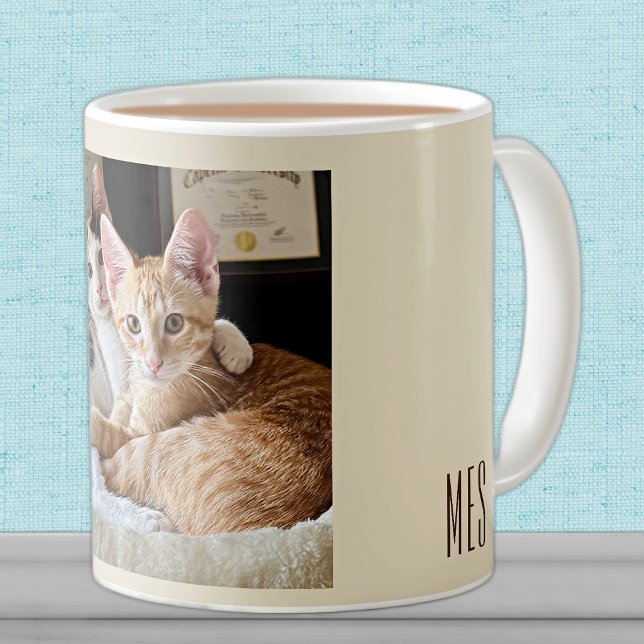 Mug Monogramme Ajoutez votre propre photo Cute Animaux (Créateur téléchargé)
