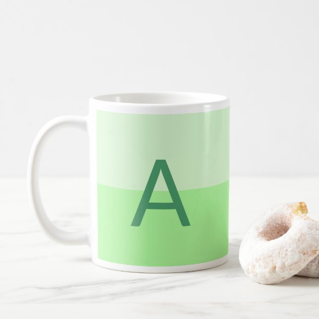 Mug Monogramme alphabétique vert (Avec donut)