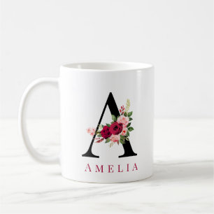Mug Monogramme Aquarelle Lettre Unique Personnalisée B