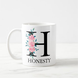 Mug Monogramme Aquarelle Lettre Unique Personnalisée C