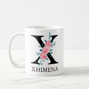 Mug Monogramme Aquarelle Lettre Unique Personnalisée X