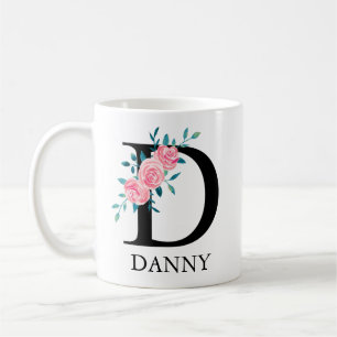 Mug Monogramme aquarelle personnalisé lettre unique C 