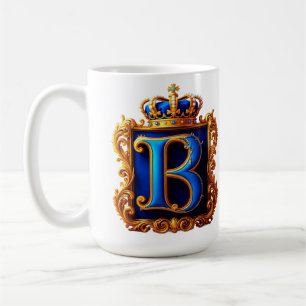 Mug Monogramme B en lettre royale bleue