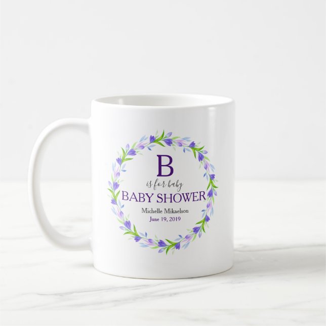 Mug Monogramme B est pour le Baby shower (Gauche)