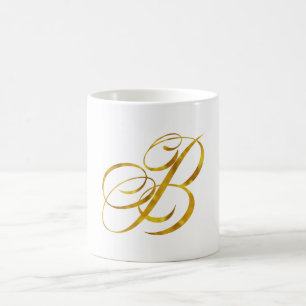 Mug Monogramme B Faux Gold Foil Monogrammes initiaux