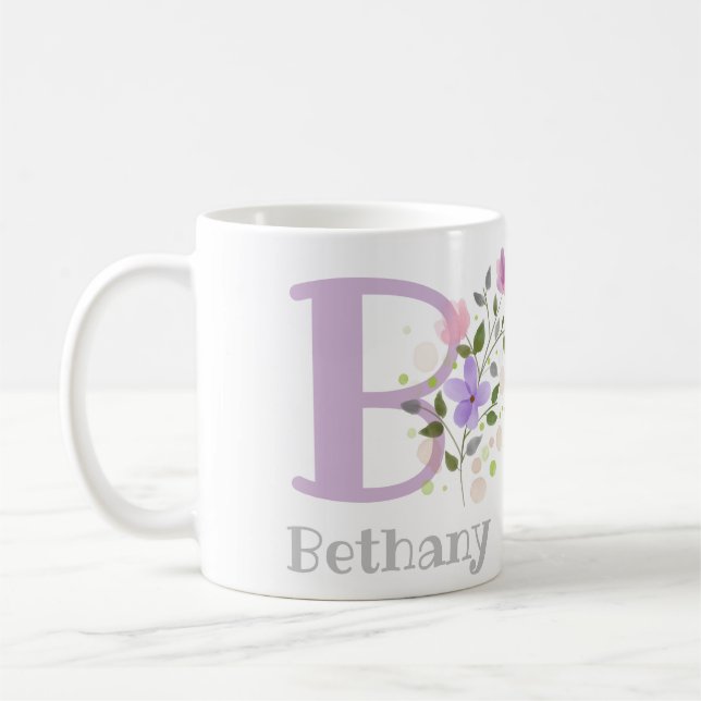 Mug Monogramme B & prénom Bethany (Gauche)