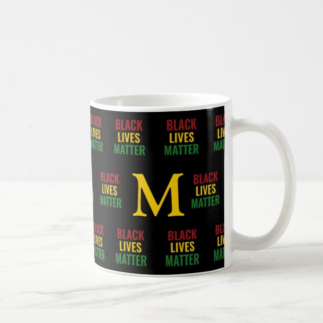 Mug Monogramme BLACK LIVES OBLIGATOIRE Rouge Jaune Ver (Droite)