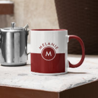 monogramme blanc et marron à écran partagé