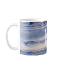 Monogramme Bleu Et Blanc