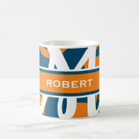 Monogramme bleu orange de la Marine blanche Person