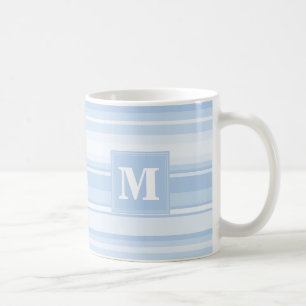 Mug Monogramme Bleu rayures