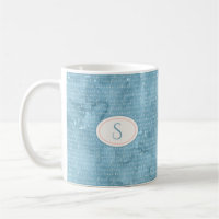 Monogramme bleu rustique Typographie florale