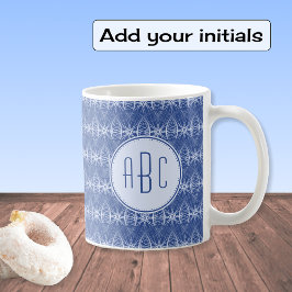 Mug Monogramme bleu vélo motif