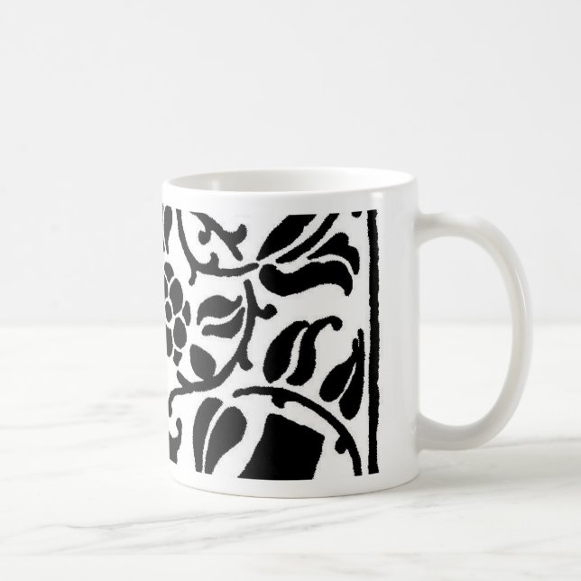 Mug Monogramme C initial. Nom floral Motif Customisé (Droite)