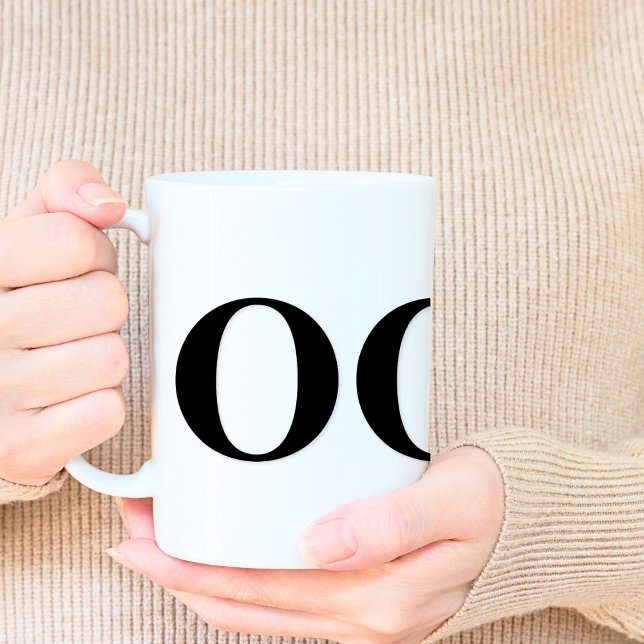 Mug Monogramme Classic Élégant Minimal Bold Lettres (Left side)