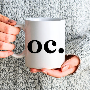 Mug Monogramme classique Élégant minimal Gras Noir Bla