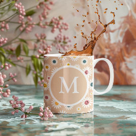 Mug Monogramme coloré Souriant Faisée personnalisée