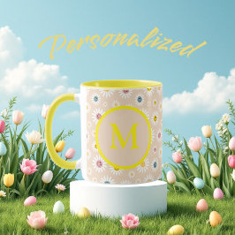 Mug Monogramme coloré Souriant Faisée personnalisée