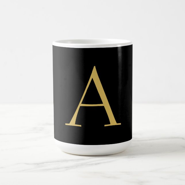 Mug Monogramme couleur or noir professionnel (Centre)