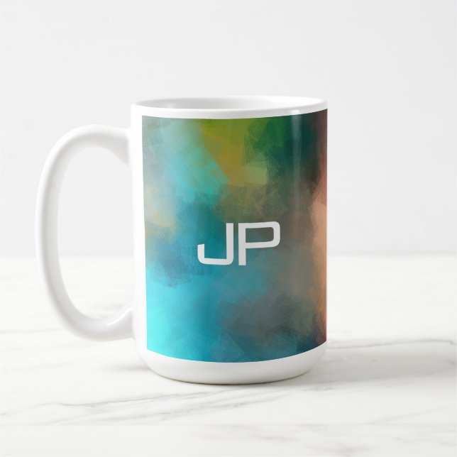 Mug Monogramme Couleurs arc-en-ciel Couleur Modèle Abs (Gauche)