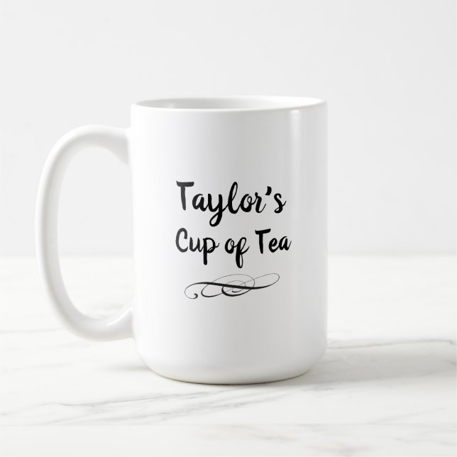 Mug Monogramme Coupe de thé avec nom (Gauche)