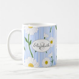 Mug Monogramme Daisées d'été Motif Bleu clair Bleu ban