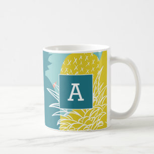 Mug Monogramme d'ananas hawaïen tropical