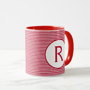 Mug Monogramme de bande rouge