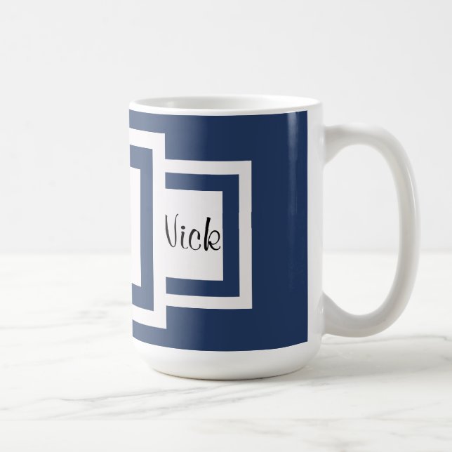 Mug Monogramme de bleu de myrtille (Droite)