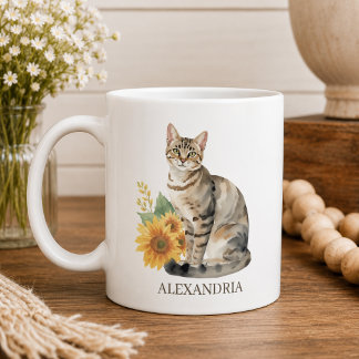 Mug Monogramme de chat tigré