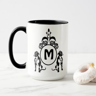 Mug Monogramme de chien à deux gardes