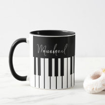 Monogramme de clavier de piano noir et blanc