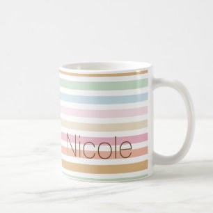 Mug monogramme de couleurs pastel moderne et fin