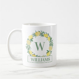Mug Monogramme de couronne de citron