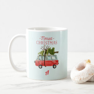 Mug monogramme de courre d'aquarelle de marbre