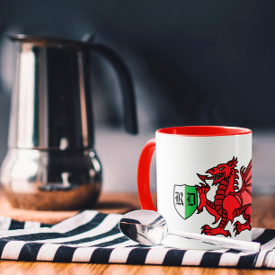 Mug Monogramme de dragon gallois