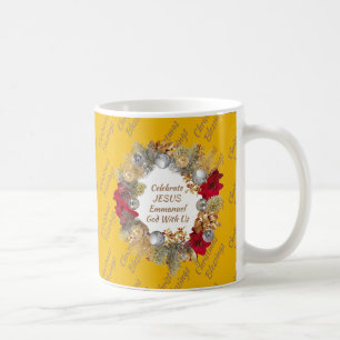 Mug MONOGRAMME DE LA couronne de Noël Célébrer Jésus J