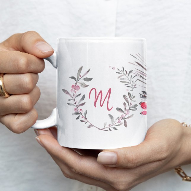 Mug monogramme de la famille de Noël (Créateur téléchargé)