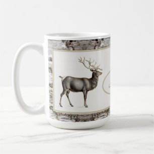 Mug  Monogramme de la famille du cerf / renne rustique