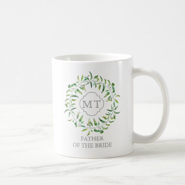 Mug Monogramme de la soirée de baccalauréat Feuille ve (Droite)