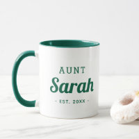 Mug monogramme de la tante personnalisée