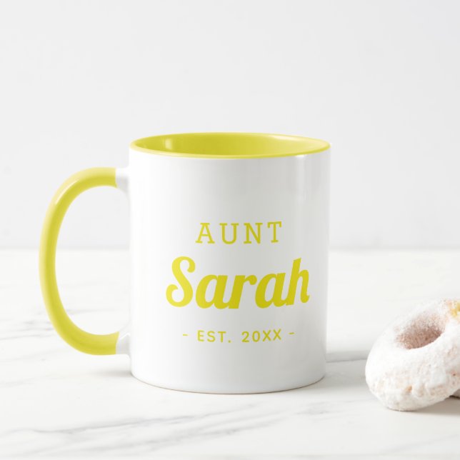 Mug monogramme de la tante personnalisée (Avec donut)