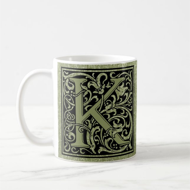 Mug Monogramme de lettre de la lettre K premier (Gauche)