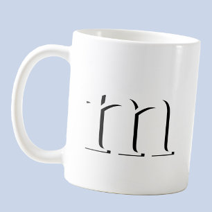 Mug Monogramme de l'ombre du goutte moderne Coque infé