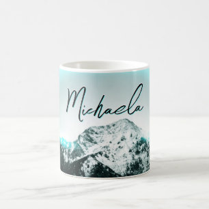 Mug Monogramme de lumière de néon bleu mystérieux de m
